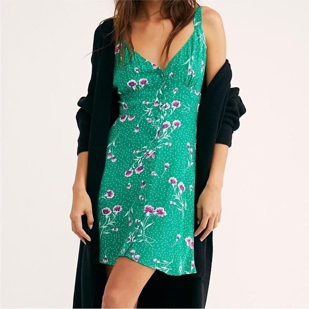FP Movement by Free People Green Floral Mini Dress